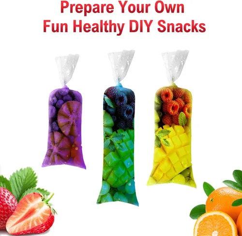 Miniatura 3 de 1002 bolsas de helado desechables para helados con embudo de silicona, bolsa de dulces de 3 tamaños para hacer yogur, 2 x 12 pulgadas, 3 x 12