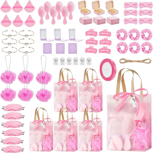 Miniatura 10 de 74 piezas de premios de baby shower para ganadores de juegos, regalos de baby shower, incluyendo diadema, cepillo para el cabello, joyero con bolsa