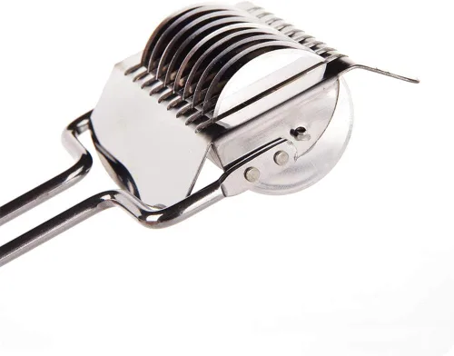 Miniatura 2 de Cortador de fideos para pasta, máquina manual de espaguetis de pasta de acero inoxidable, cortador de masa para fideos caseros, rodillo de celosía
