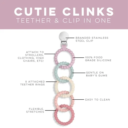 Miniatura 2 de Ryan & Rose Cutie Clinks - Juguete masticable para bebés (flor)