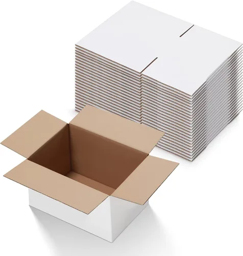 Miniatura 36 de Calenzana Juego de 40 Cajas de Envío 8x6x6, Caja de Cartón Corrugado Blanco para Envío, Embalaje de Regalos, Pequeña Empresa