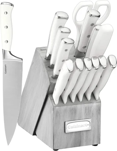 Miniatura 9 de Cuisinart - Juego de 15 cuchillos con bloque, acero inoxidable de alto carbono, remache triple forjado, natural C77CTR-15P