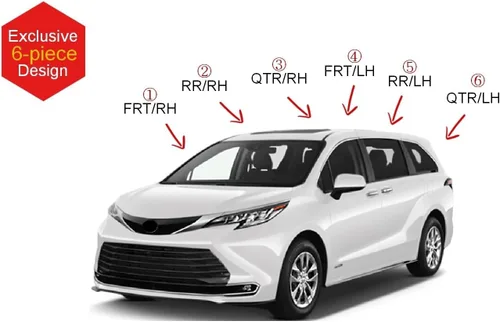 Miniatura 3 de AUTO CLOVER - Juego de viseras adhesivas para lluvia y deflectores de ventana para Toyota Sienna/Deflectores de ventana, protectores exteriores