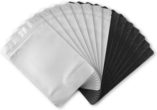 Miniatura 9 de 100 bolsas de Mylar resellables con ventana frontal transparente, embalaje comestible a prueba de olores, bolsas verticales para almacenamiento
