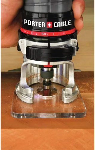 Miniatura 8 de PORTER-CABLE Router, 4.5 amperios, velocidad única 31,000 RPM, recorta laminado de 1/4 de pulgada, con cable (PCE6430)