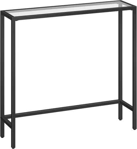 HOOBRO BK07XG01 - Mesa consola estrecha de 29.5 pulgadas, moderna mesa de sofá detrás del sofá, mesa de entrada de vidrio templado, mesa auxiliar