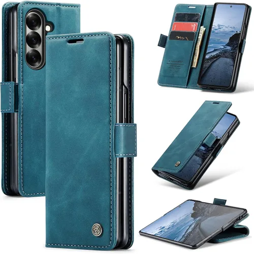 Miniatura 68 de Funda tipo cartera para iPhone 13 de piel tipo cartera con tarjetero y función atril, cierre magnético, bloqueo RFID, TPU a prueba de golpes
