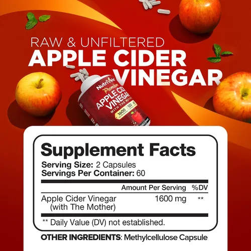 Miniatura 4 de Nutrivein Paquete de suplementos premium de berberina, vinagre de sidra de manzana y vitamina C liposomal: cápsulas de vitamina C de alta absorción