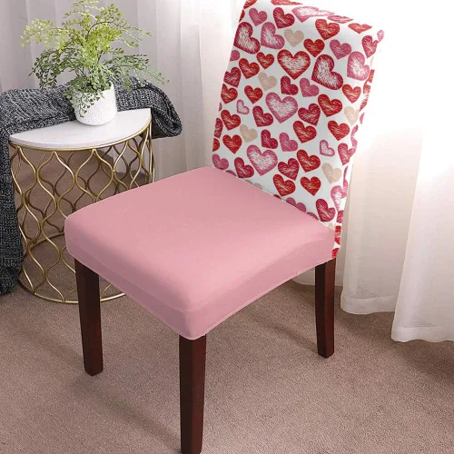 Miniatura 2 de Funda para silla de San Valentín, diseño de corazón de amor, fundas protectoras de asiento para silla de San Valentín, 6 unidades, diseño