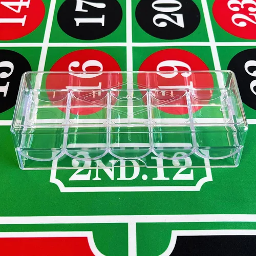 Miniatura 3 de SEETOOOGAMES Bandeja de fichas de póquer, soporte acrílico transparente para fichas de casino con tapa, estuche de almacenamiento de fichas