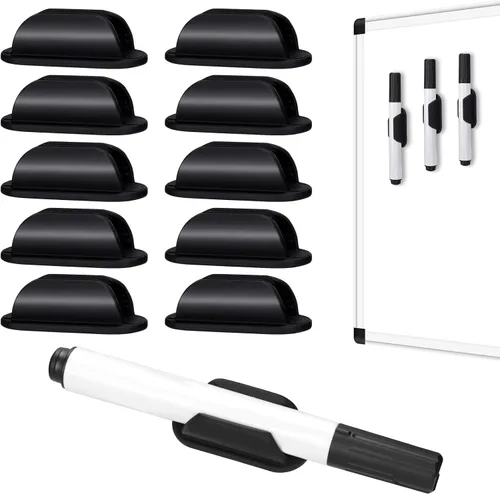 Miniatura 7 de AIERSA Portalápices para escritorio, 10 soportes para bolígrafos para accesorio de portapapeles de aula, soporte adhesivo de silicona para escuela