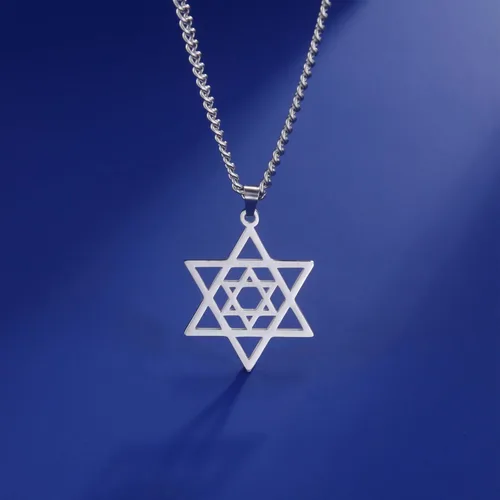 Miniatura 3 de EUEAVAN Collar con dije de estrella de David contra el mal de ojo de seis puntas con dije de estrella de David, hexagrama demoníaco religioso