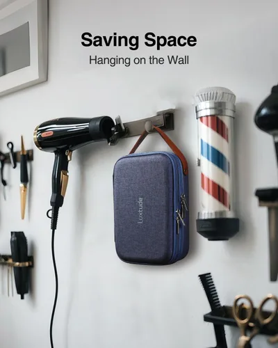 Miniatura 7 de Luxtude Estuche para cortapelos, maletines portátiles de viaje para recortadoras, protectores y accesorios, se adapta a Wahl, Andis, Hatteker, Azul