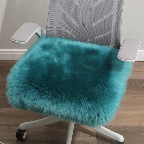 LLB Fundas de Piel de Oveja para Silla Cojines de Silla de Oficina Almohadillas de Silla de Comedor Cojín de Asiento de Silla de Escritorio para