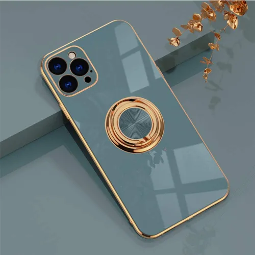 Miniatura 31 de Compatible con iPhone 11 Kickstand, anillo de rotación de 360 grados integrado con borde de oro rosa brillante que funciona con soporte magnético