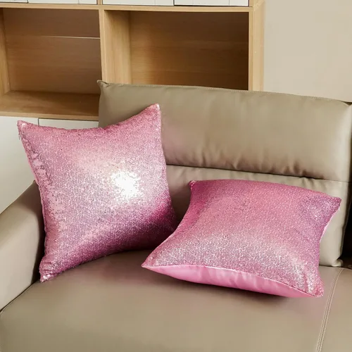 Miniatura 3 de Poise3EHome Fundas de almohada decorativas de 18 x 18 pulgadas, color rosa fucsia con lentejuelas, para sofá, cama, sala de estar, Navidad