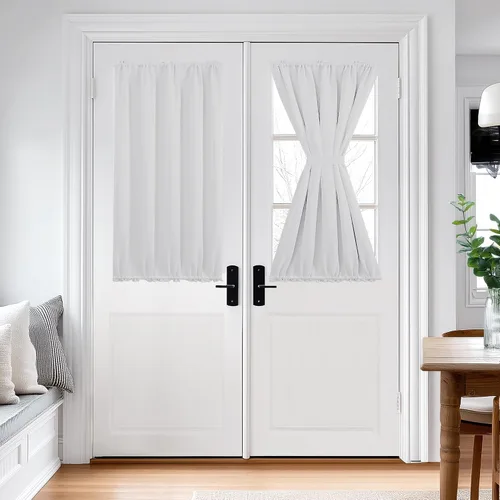 Miniatura 19 de Cortina térmica para puerta con bolsillo para barra, opacas, tratamiento de ventanas con ojales y ojales Deconovo 1 panel