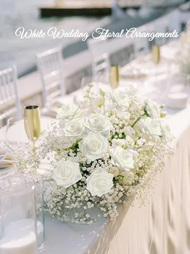 Miniatura 3 de MACTING 30 Rosas Artificiales Blancas Flores Falsas con Tallo Rosas de Espuma de Tacto Real para DIY Arreglos de Ramo de Boda Centros de Mesa White-1