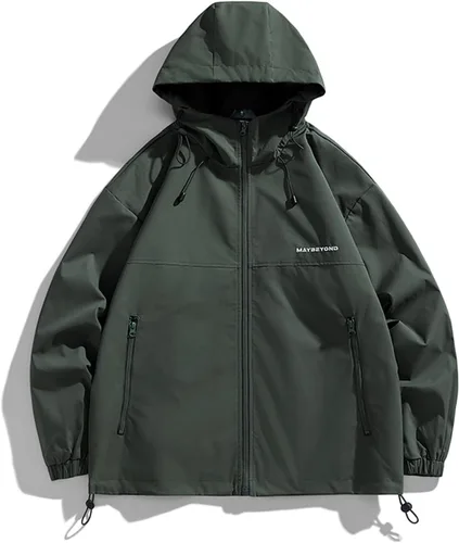 Miniatura 3 de RTRDE Chaquetas para hombre con capucha, chaqueta impermeable ligera para golf, ciclismo, cortavientos, M-3XL
