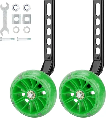 Miniatura 9 de Ruedas de entrenamiento para bicicleta, par de ruedas traseras resistentes con estabilizadores, kit montado para niños y niñas, bicicletas de una