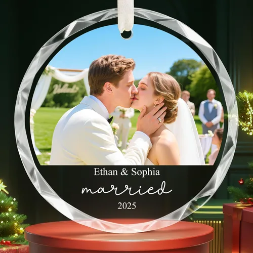 Miniatura 23 de Adornos de Navidad personalizados 2025, adorno de Navidad personalizado de doble cara, adorno de foto para árbol de Navidad para niños, mamá, papá