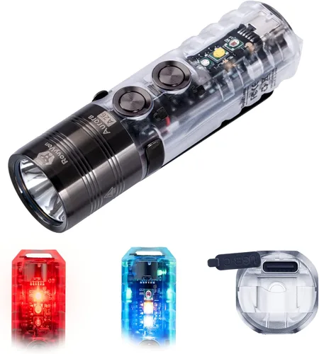 Linterna recargable RovyVon A26 EDC USB C brillante para bolsillo con luz de llavero de alto lúmenes 6500K, batería de 850mAh, LED para llevar EDC,