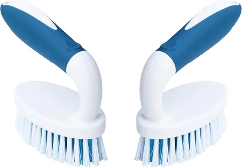 Miniatura 7 de Cepillo de fregar, paquete de 2 cepillos de limpieza para el hogar con cerdas rígidas, cepillo para fregar alfombras, ducha, bañera, cocina