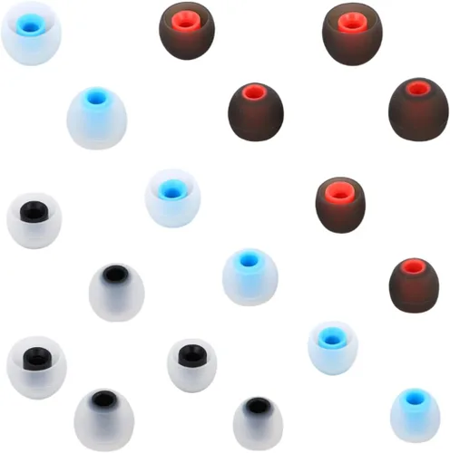 Miniatura 41 de Puntas de repuesto para auriculares, puntas de silicona para los oídos, aptos para agujeros interiores de 0.150 in a 0.201 in, 9 pares S/M/L blanco