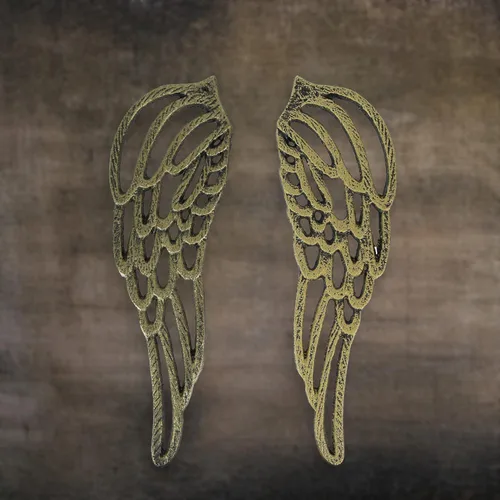 Miniatura 4 de Zeckos Escultura de pared de corazón y alas de ángel de metal galvanizado rústico galvanizado, decoración artística colgante para baños, dormitorios