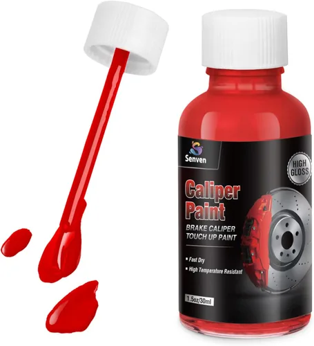 Pintura Roja para Pinzas de Freno Pintura de Retoque para Pinzas de Freno Roja Brillante de Alta Temperatura Resistente al Calor 1.5 oz Rojo