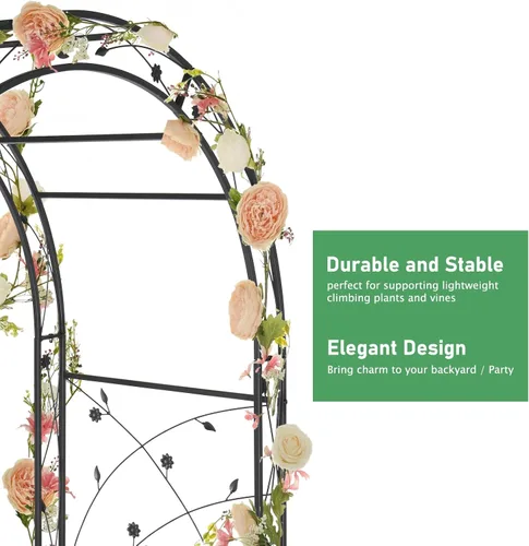 Miniatura 5 de VINGLI Cenador de jardín, arco para fiesta de ceremonia de boda, decoración de jardín de Navidad, enrejado de jardín de acero para escalada