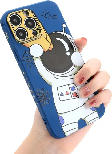 Miniatura 23 de Yonds Queen para iPhone 7 Plus / 8 Plus, linda funda con diseño de astronauta de dibujos animados, elegante parachoques de TPU suave, protectora