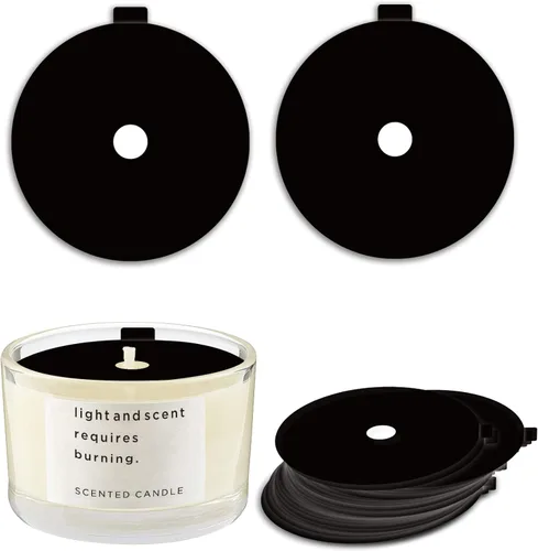 Joyfulmap Cubiertas antipolvo para velas (paquete de 100), tapas negras preimpresas para decoración de manualidades, accesorios de protección para