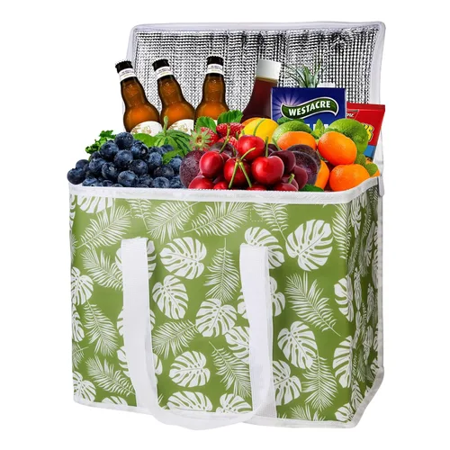 Miniatura 7 de musbus Paquete de 2 Bolsas Refrigeradoras Aisladas Bolsas de Comestibles Grandes Bolsa Refrigeradora de Compras Tote para Congelador para Viajes