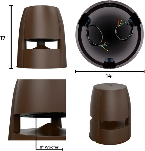 Miniatura 4 de OSD Forza Lum Omni - Altavoz de 360° y luz de camino LED, altavoz de rango completo de 8 pulgadas - 200 W, 800 lúmenes luces LED frías, carcasa
