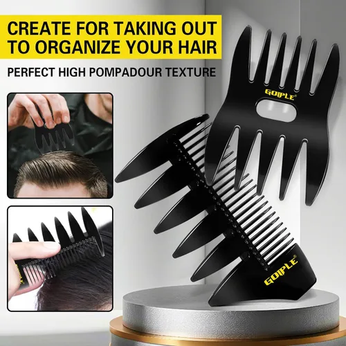 Miniatura 5 de Peines de peinado para el cabello, peine de textura de dientes anchos para hombres, regalo de Navidad para hombres, juego de peine de cepillo