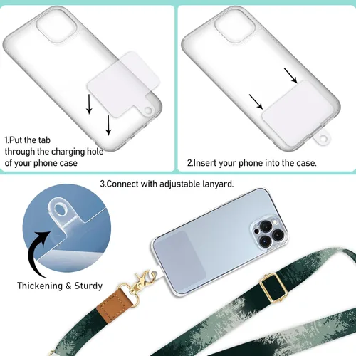 Miniatura 6 de Piefly Cordón de Teléfono Cruzado para Muñeca, Cordones de Teléfono Celular Árbol del Bosque para Alrededor del Cuello Muñequera Hombro, Correa