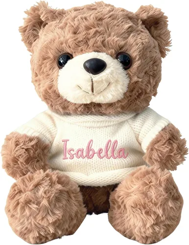 Oso de peluche personalizado con nombre, animal de peluche personalizado de 10 pulgadas para niños, niñas, niños y parejas, regalo de juguete de