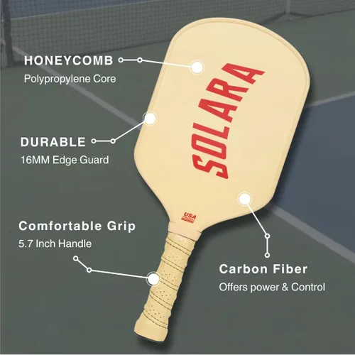 Miniatura 3 de Solara '94 Legacy Pickleball - Núcleo de fibra de carbono de 0.630 in para control y potencia, aprobado por Pickleball de Estados Unidos