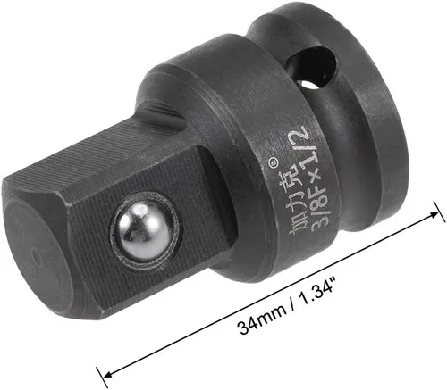 Miniatura 2 de uxcell Adaptador de enchufe de impacto de 3/8" (hembra) x 1/2" (macho) para uso con llaves de impacto, barras rompedoras, trinquetes, acero CR-MO