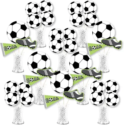 Miniatura 9 de Big Dot of Happiness Decoración de centro de mesa de fiesta de fútbol, juego de 15 piezas, temática deportiva, decoración de fiesta de cumpleaños
