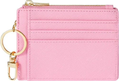 Miniatura 13 de Sodsay Estuche para tarjetas, cartera delgada con bolsillo frontal, para mujer, sujetatarjetas con llavero Slim, Front Pocket, Credit Card Holder