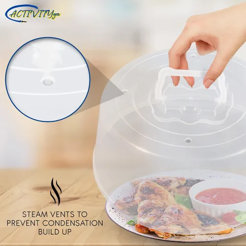 Miniatura 5 de Cubierta grande para microondas para alimentos, tapa protectora de salpicaduras, funda de soporte para pasteles, tamaño 11.5 pulgadas x 5 pulgadas
