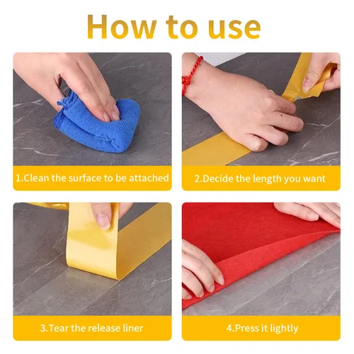 Miniatura 6 de KAIYUER Paquete de 3 cintas de doble cara resistentes, cinta transparente de alta adherencia para hacer manualidades, pegar fotos, alfombra fija