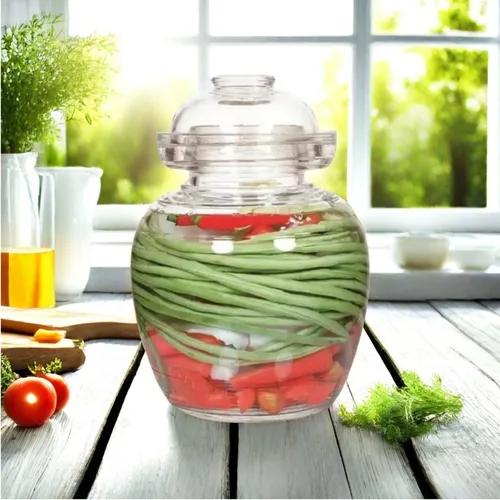 Miniatura 6 de Tarro de fermentación de vidrio, tarro de pepinillo de 2.5 L con tapa de sello de agua, kit de fermentación kit de fermentación para encurtidos