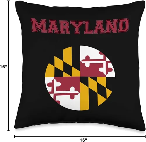 Miniatura 4 de Maryland Fan State Pride Gifts College University Style Maryland - Cojín de regalo, diseño de bandera de Maryland, 16.0 x 16.0 in, multicolor