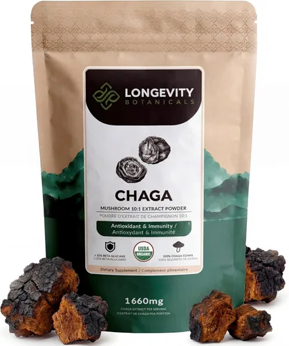 Miniatura 11 de Longevity Botanicals Extracto de suplemento orgánico de hongos Tremella en polvo 3.53 oz Cuerpo fructífero Fuciformis de hongos de nieve ≥10%