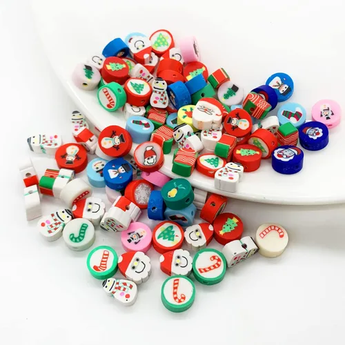 Miniatura 10 de 100 cuentas de arcilla polimérica mixta Heishi para hacer pulseras, aretes, collares, joyas Bola