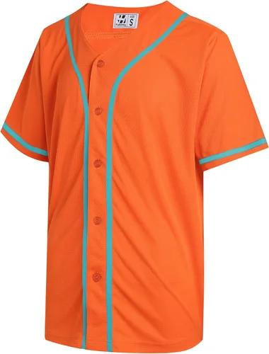 Pullonsy Camiseta de béisbol en blanco para hombres y mujeres, camisas de manga corta con botones completos, hip hop, hipster, uniformes deportivos