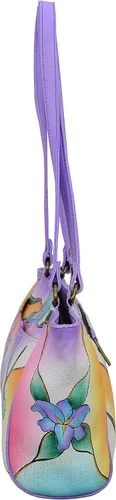 Miniatura 4 de Anna by Anuschka Women's Leather Small Tote Handbag, Hand-Painted Original Artwork